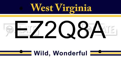 EZ2Q8A West Virginia License Plate