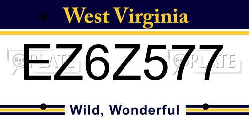 EZ6Z577 West Virginia License Plate