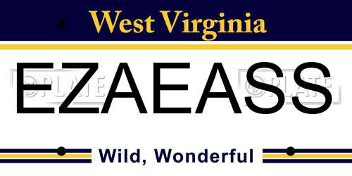 EZAEASS West Virginia License Plate
