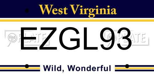 EZGL93 West Virginia License Plate