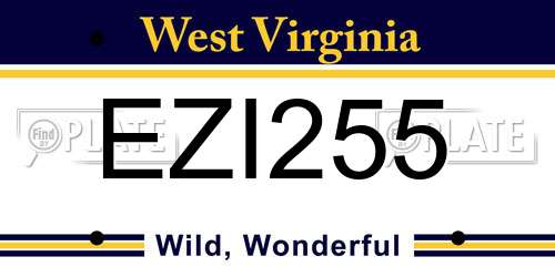 EZI255 West Virginia License Plate