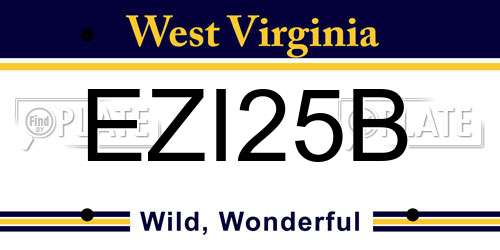 EZI25B West Virginia License Plate