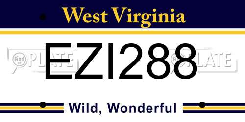 EZI288 West Virginia License Plate