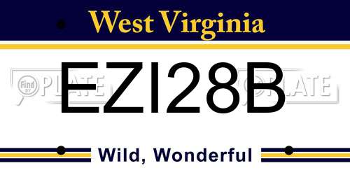 EZI28B West Virginia License Plate