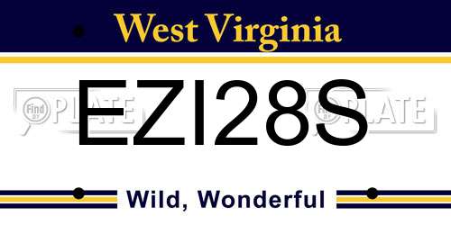 EZI28S West Virginia License Plate