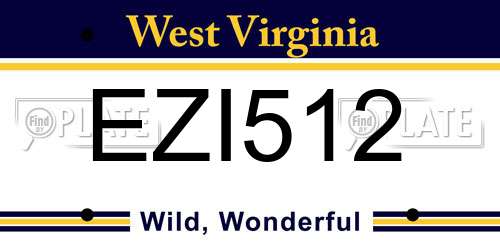 EZI512 West Virginia License Plate