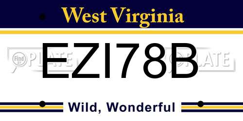 EZI78B West Virginia License Plate