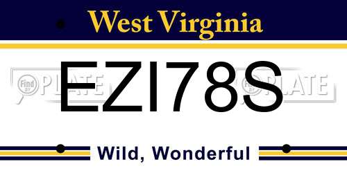 EZI78S West Virginia License Plate
