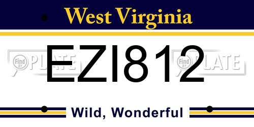 EZI812 West Virginia License Plate