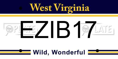 EZIB17 West Virginia License Plate