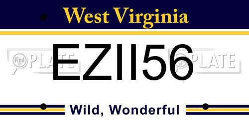 EZII56 West Virginia License Plate