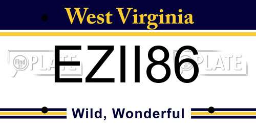 EZII86 West Virginia License Plate