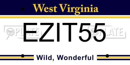 EZIT55 West Virginia License Plate