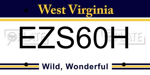 EZS60H West Virginia License Plate
