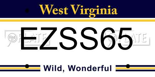 EZSS65 West Virginia License Plate
