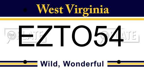 EZTO54 West Virginia License Plate