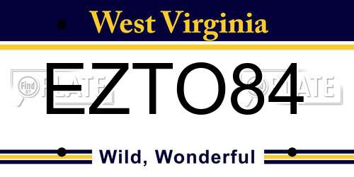 EZTO84 West Virginia License Plate