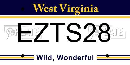 EZTS28 West Virginia License Plate