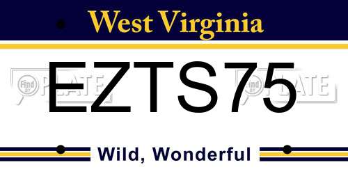 EZTS75 West Virginia License Plate