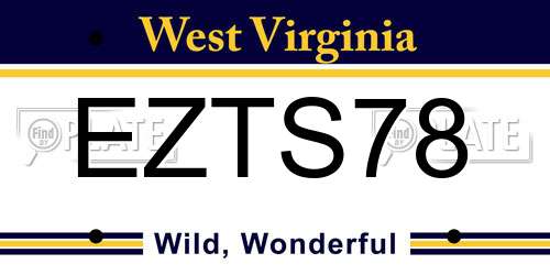 EZTS78 West Virginia License Plate