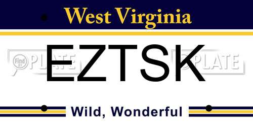 EZTSK West Virginia License Plate