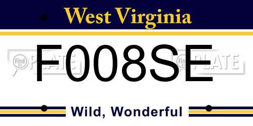F008SE West Virginia License Plate