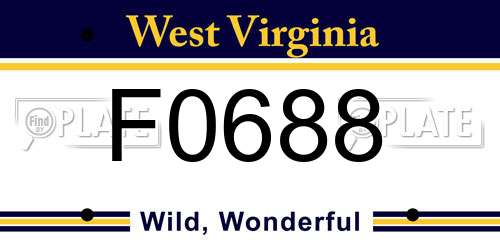 F0688 West Virginia License Plate