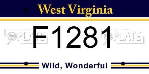 F1281 West Virginia License Plate