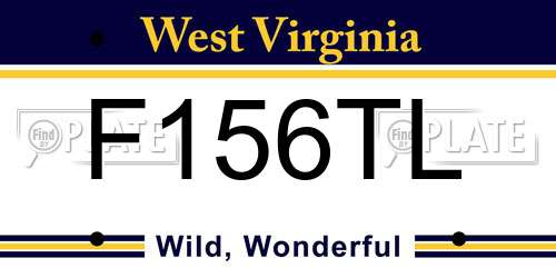 F156TL West Virginia License Plate