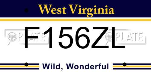 F156ZL West Virginia License Plate