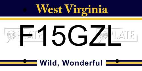 F15GZL West Virginia License Plate