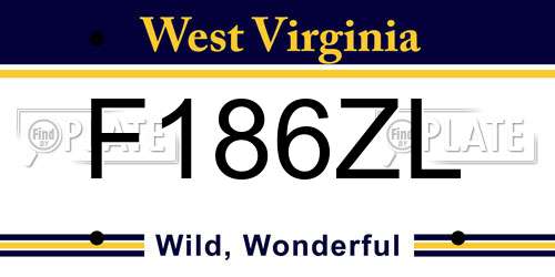 F186ZL West Virginia License Plate