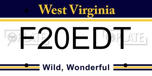 F20EDT West Virginia License Plate