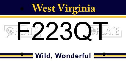 F223QT West Virginia License Plate