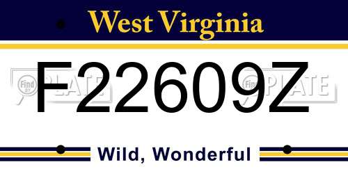 F22609Z West Virginia License Plate