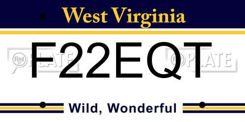 F22EQT West Virginia License Plate