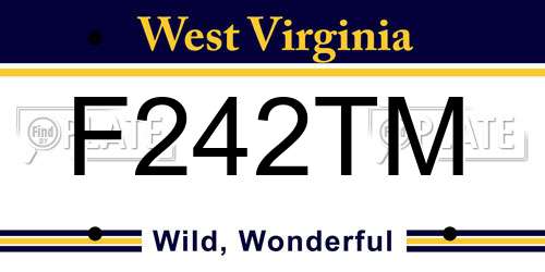 F242TM West Virginia License Plate