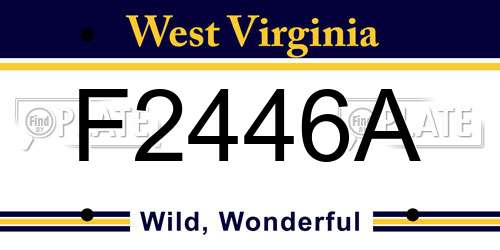 F2446A West Virginia License Plate