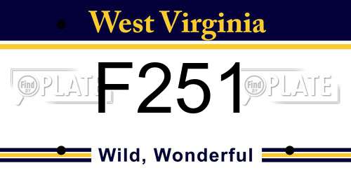 F251 West Virginia License Plate
