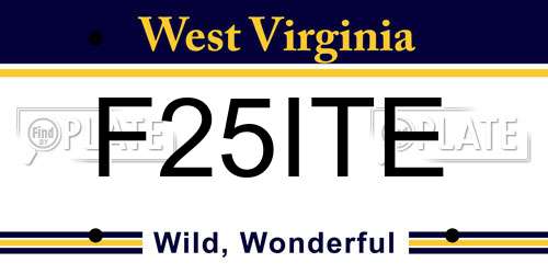 F25ITE West Virginia License Plate