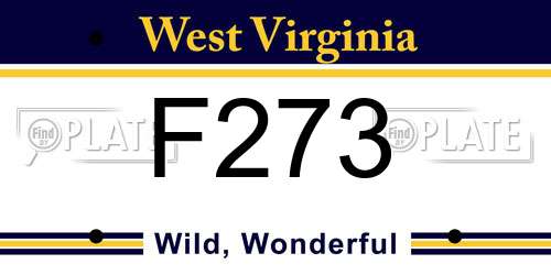 F273 West Virginia License Plate