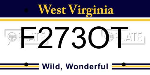 F273OT West Virginia License Plate