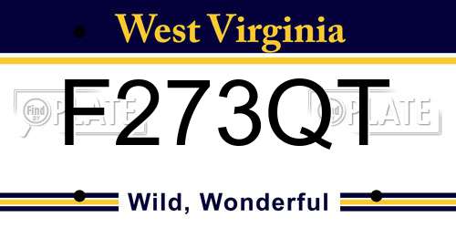 F273QT West Virginia License Plate