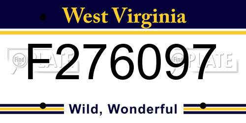 F276097 West Virginia License Plate