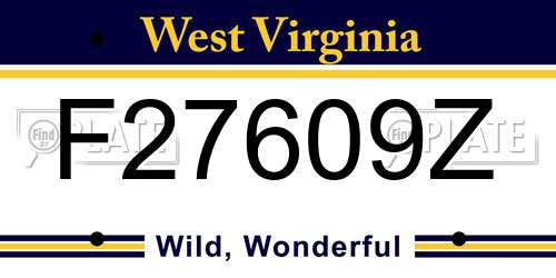 F27609Z West Virginia License Plate