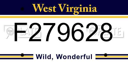 F279628 West Virginia License Plate