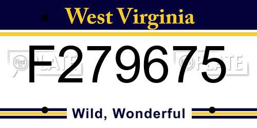 F279675 West Virginia License Plate