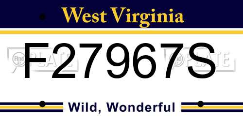 F27967S West Virginia License Plate