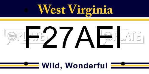 F27AEI West Virginia License Plate