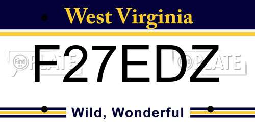 F27EDZ West Virginia License Plate
